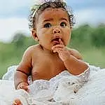 Face, Cheek, Skin, Head, Hand, Arm, Photograph, Eyes, Baby & Toddler Clothing, Flash Photography, Happy, Gesture, Finger, Baby, Toddler, Headpiece, Child, Smile, People In Nature, Sky, Person, Surprise