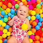 Smile, Ball Pit, Photograph, Facial Expression, Happy, Yellow, Playing Sports, Baby Playing With Toys, Fun, Leisure, Child, People, Toddler, Playground, Beauty, Baby & Toddler Clothing, Play, Ball, Person, Joy