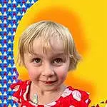 Facial Expression, Smile, Happy, Yellow, Sleeve, People In Nature, Baby & Toddler Clothing, Toddler, Fun, Child, Pattern, Circle, Bangs, Electric Blue, Play, Portrait Photography, Visual Arts, Person, Joy