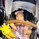 Baby Carriage, Yellow, Toy, Comfort, Vroom Vroom, Toddler, Fun, Child, Baby Products, Automotive Design, Baby, Auto Part, Sitting, Car Seat, Family Car, Leisure, Lap, Stuffed Toy, Person