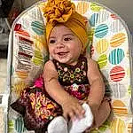 Smile, Eyes, Baby & Toddler Clothing, Orange, Happy, Baby, Pink, Toddler, Child, Fun, Event, Pattern, Sitting, Magenta, Baby Products, Fashion Accessory, Peach, Costume, Vacation, Hat, Person, Joy, Headwear