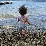 Water, Leg, Azure, People In Nature, Body Of Water, Window, Wood, Beach, Lake, Shorts, Toddler, Leisure, Tree, Barefoot, Fun, Happy, Sand, Shore, Wind Wave, Child, Person