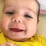 Forehead, Nose, Cheek, Smile, Skin, Lip, Chin, Eyebrow, Photograph, Mouth, Eyes, Facial Expression, Eyelash, Iris, Baby & Toddler Clothing, Happy, Gesture, Baby, Person